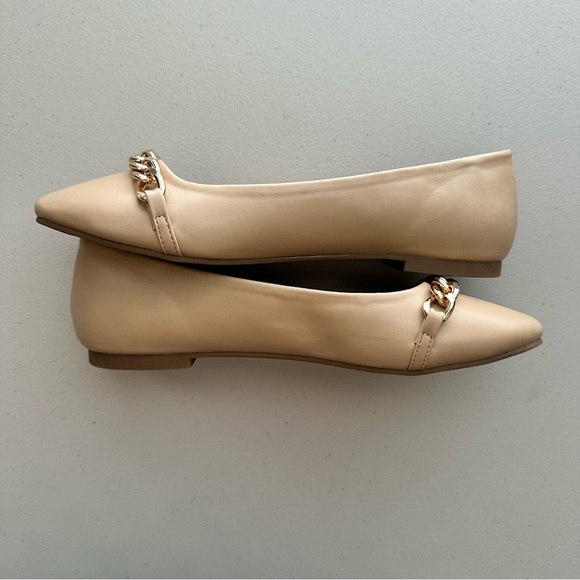MADDEN GIRL ‘Jordyn’ Chain Detail Vegan Nude Ballet Flats Women’s Size 8.5 - Picture 3 of 7